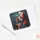 Treeing Walker Coonhound Kerstman Kerstmis Vierkante Sticker (Envelop)