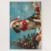 Treeing Walker Coonhound Kerstmis Vintage Strand Legpuzzel (Verticaal)