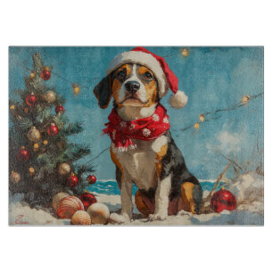 Treeing Walker Coonhound Kerstmis Vintage Strand Snijplank