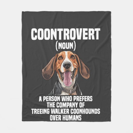 Treeing Walker Coonhound Liefhebber Hond Coontrove Fleece Deken (Voorkant)