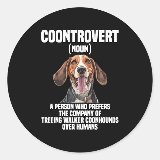 Treeing Walker Coonhound Liefhebber Hond Coontrove Ronde Sticker (Voorkant)