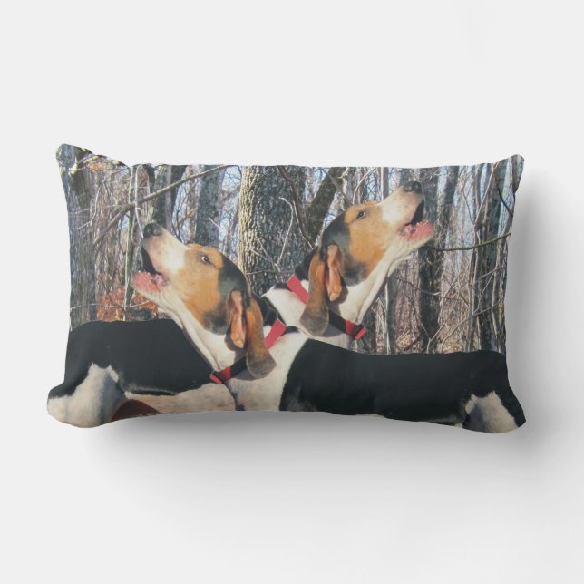 Treeing Walker Coonhound Lumbar Pillow Kussen (Voorkant)