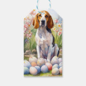 Treeing Walker Coonhound met Pasen Eieren Vakantie Cadeaulabel (Voorkant)