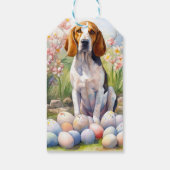 Treeing Walker Coonhound met Pasen Eieren Vakantie Cadeaulabel (Achterkant)