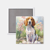 Treeing Walker Coonhound met Pasen Eieren Vakantie Magneet (Voorkant / Achterkant)
