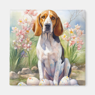 Treeing Walker Coonhound met Pasen Eieren Vakantie Magneet