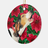 Treeing Walker Coonhound Poinsettias Keramisch Ornament (Links)