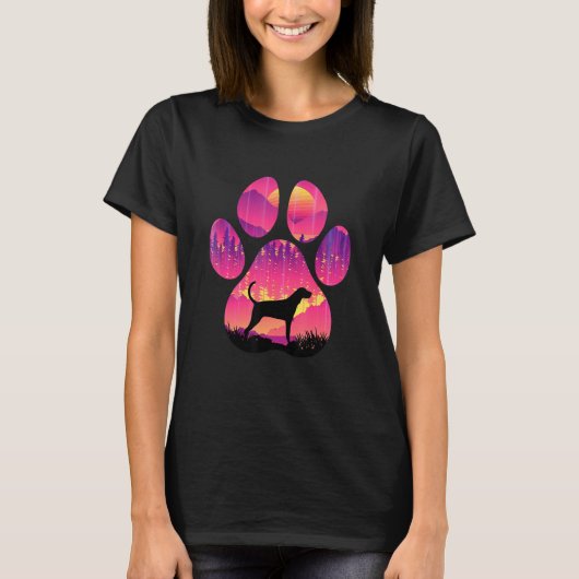 Treeing Walker Coonhound Poot Moeder Vader Hond Vr T-shirt (Voorkant)
