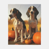 Treeing Walker Coonhound Puppy Herfst Pompoen Fleece Deken (Voorkant)