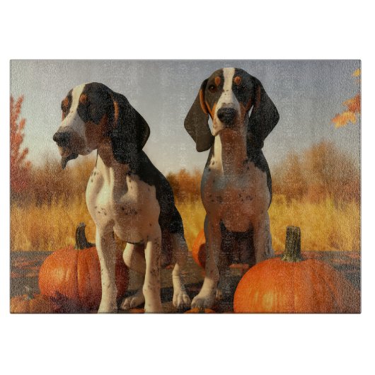 Treeing Walker Coonhound Puppy Herfst Pompoen Snijplank (Voorkant)