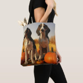 Treeing Walker Coonhound Puppy Herfst Pompoen Tote Bag (Dichtbij)