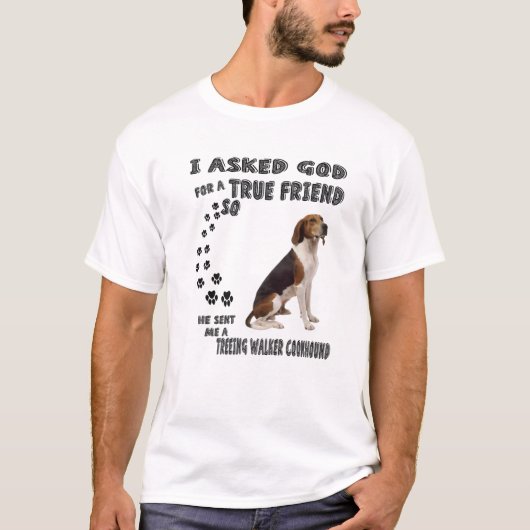 Treeing Walker Coonhound Quote Mom, TWC Dad Art, W T-shirt (Voorkant)