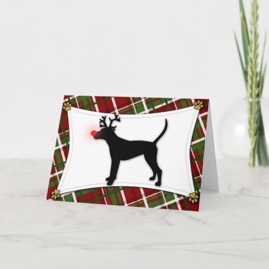 Treeing Walker Coonhound Rendier Christmas Kaart (Voorkant)