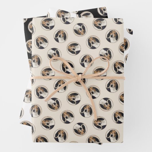 Treeing Walker Coonhound Schilderen Originele Hond Inpakpapier Vel (In situ)