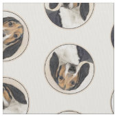 Treeing Walker Coonhound Schilderen Originele Hond Stof (Close Up)