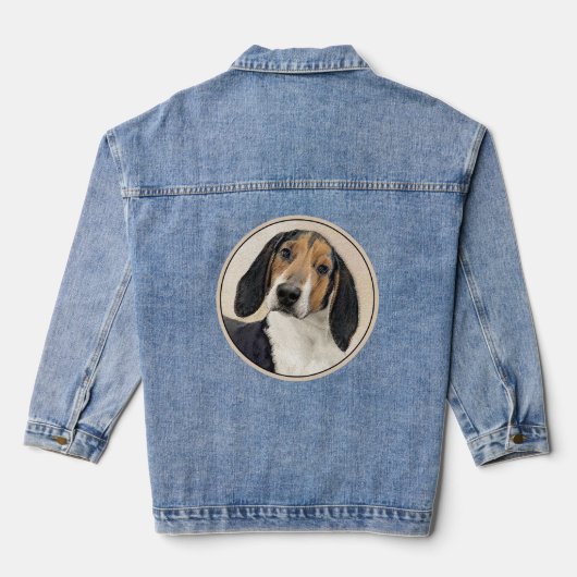 Treeing Walker Coonhound Schilderij - Originele Ku Denim Jacket (Achterkant)