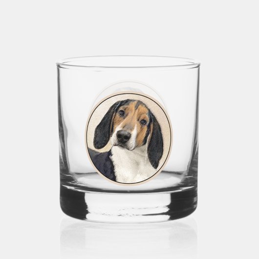 Treeing Walker Coonhound Schilderij - Originele Ku Whisky Glas (Voorkant)