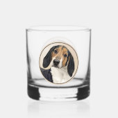 Treeing Walker Coonhound Schilderij - Originele Ku Whisky Glas (Achterkant)