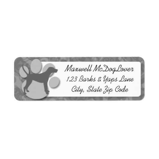 Treeing Walker Coonhound Silhouette Etiket (Voorkant)