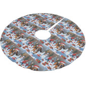 Treeing Walker Coonhound Sneeuw met Kerstmuts Kerstboom Rok (Gekanteld)
