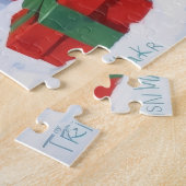Treeing Walker Coonhound Sneeuw met Kerstmuts Legpuzzel (Zijkant)