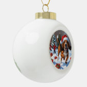 Treeing Walker Coonhound Snow met kerst Pet Keramische Bal Ornament (Links)