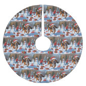 Treeing Walker Coonhound Snow met kerst Pet Kerstboom Rok (Voorkant)