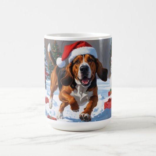 Treeing Walker Coonhound Snow met kerst Pet Koffiemok (Center)