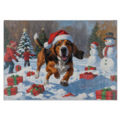 Treeing Walker Coonhound Snow met kerst Pet Snijplank (Voorkant)