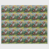 Treeing Walker Coonhound Spring Flowers Painting Cadeaupapier (Vlak)