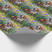 Treeing Walker Coonhound Spring Flowers Painting Cadeaupapier (Hoek)