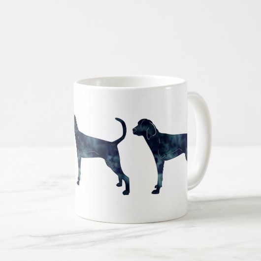 Treeing Walker Coonhound Waterverf Silhouette Koffiemok (Voorkant rechts)