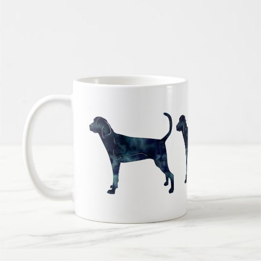 Treeing Walker Coonhound Waterverf Silhouette Koffiemok (Links)