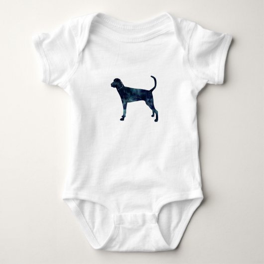 Treeing Walker Coonhound Waterverf Silhouette Romper (Voorkant)