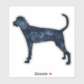 Treeing Walker Coonhound Waterverf Silhouette Sticker (Vel)