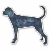 Treeing Walker Coonhound Waterverf Silhouette Sticker (Voorkant)