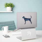 Treeing Walker Coonhound Waterverf Silhouette Sticker (Laptop op bureau)