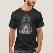 Treeing Walker Coonhound Wearing  Motorcycl T-shirt (Voorkant)