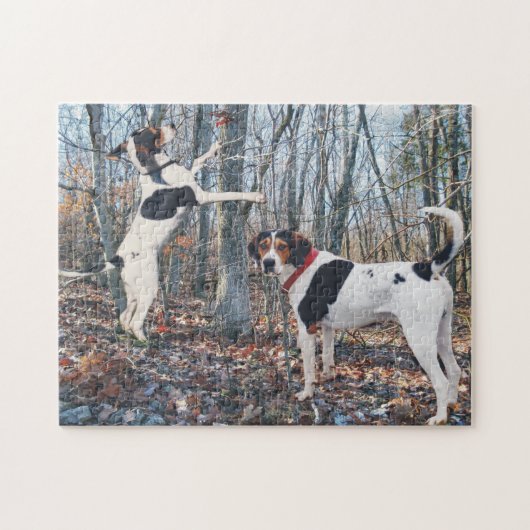 Treeing Walker Coonhounds Hunting Legpuzzel (Horizontaal)