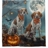 Treeing Walker Halloween Spookachtig Douchegordijn (Voorkant)