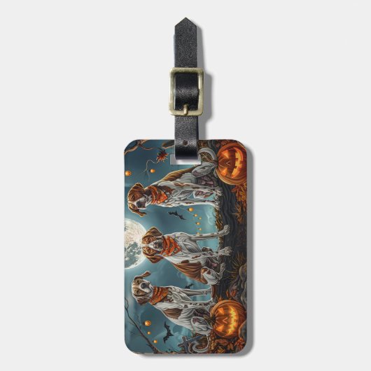 Treeing Walker Halloween Spooky Bagagelabel (Voorkant verticaal)
