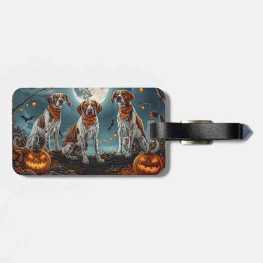 Treeing Walker Halloween Spooky Bagagelabel (Achterkant horizontaal)