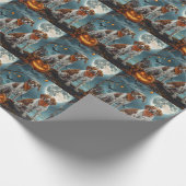 Treeing Walker Halloween Spooky Cadeaupapier (Hoek)