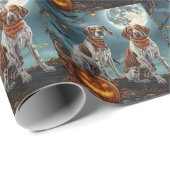 Treeing Walker Halloween Spooky Cadeaupapier (Rol Hoek)