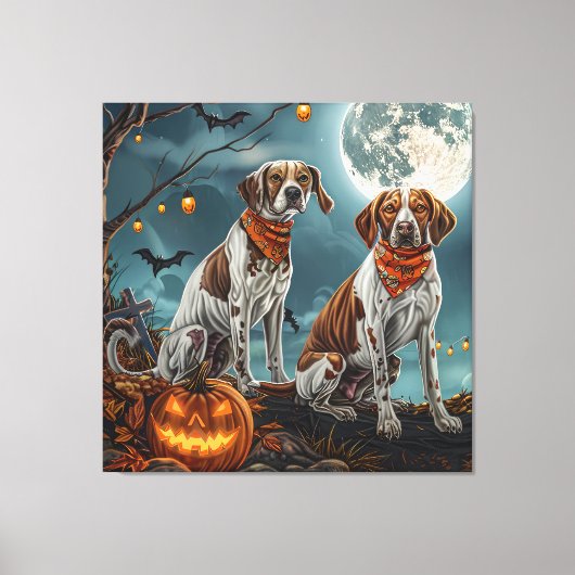 Treeing Walker Halloween Spooky Canvas Afdruk (Voorkant)