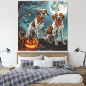 Treeing Walker Halloween Spooky Canvas Afdruk (Insitu (Slaapkamer))