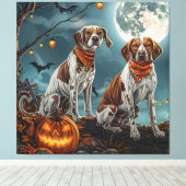 Treeing Walker Halloween Spooky Canvas Afdruk (Insitu (Houten vloer))
