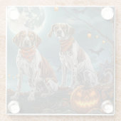 Treeing Walker Halloween Spooky Glazen Onderzetter (Achterkant)