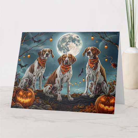 Treeing Walker Halloween Spooky Kaart (Voorkant)