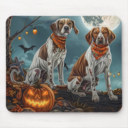 Treeing Walker Halloween Spooky Muismat (Voorkant)